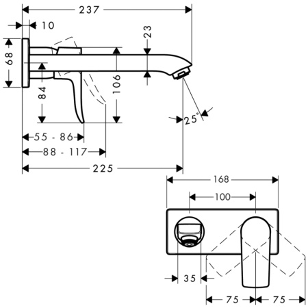 Смеситель встраиваемый Hansgrohe Metris 31086000