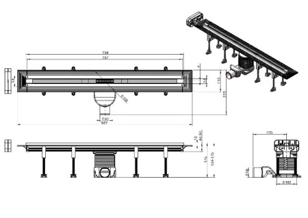 Душевой лоток Roxen Razor 80