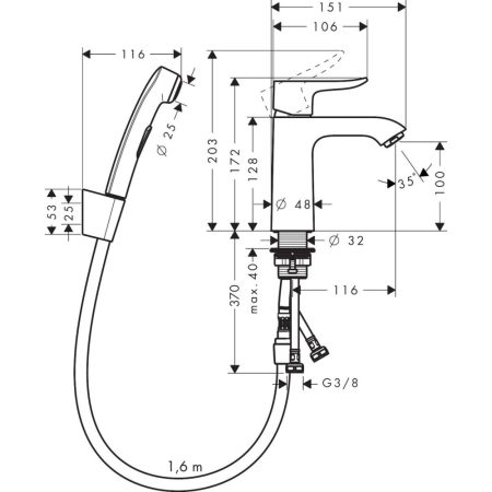 Смеситель Hansgrohe Metris 110 31285000