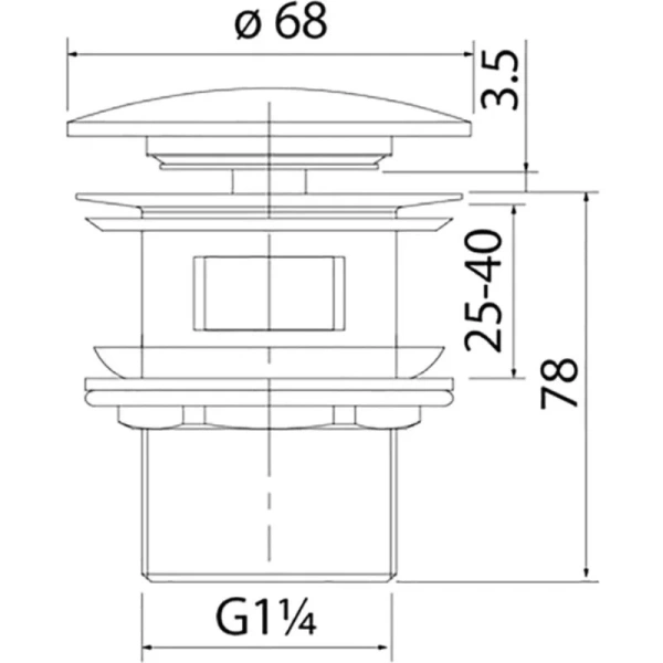 Донный клапан Milleau PD1GW/WO