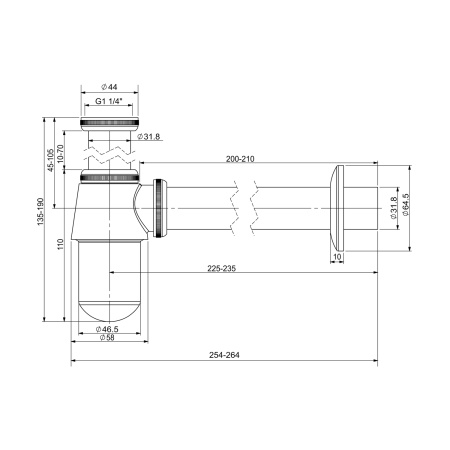 Сифон для раковины Wellsee Drainage System 182103000