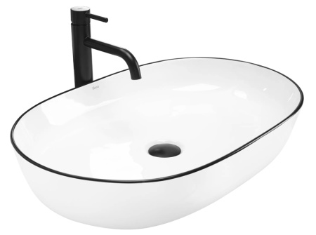 Умывальник Rea Cleo white Black edge U6210