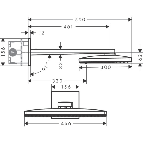 Тропический душ Hansgrohe Rainmaker Select 2jet 24005600
