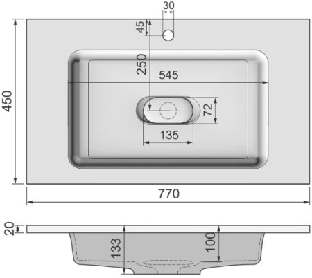 Умывальник Madera Modul 80х45