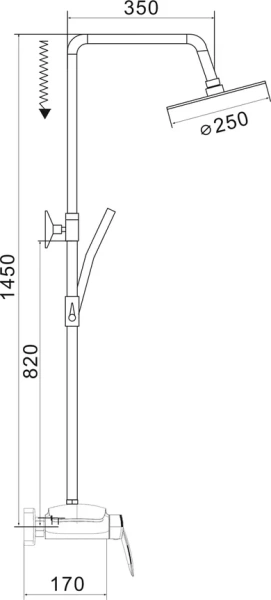 Душевая система Rose R1136 Душевая система Rose R1136