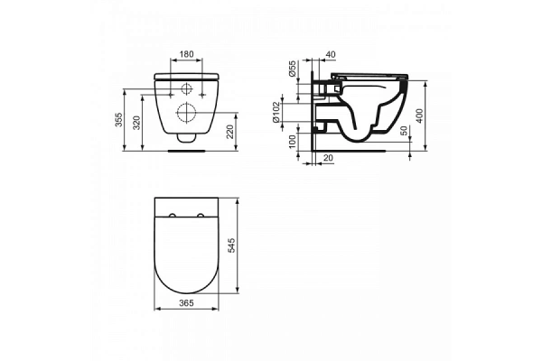 Комплект инсталляции AlcaPlast AM101/1120 с унитазом Ideal Standard Ellise и кнопкой M578 Комплект инсталляции AlcaPlast AM101/1120 с унитазом Ideal Standard Ellise и кнопкой M578