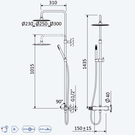 Душевая система Bruma Leaf 1676531MM