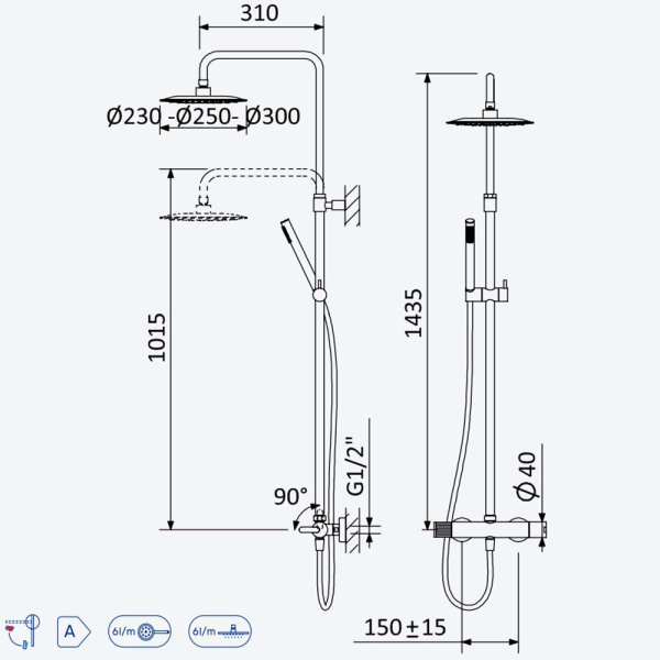 Душевая система Bruma Leaf 1676531SR Душевая система Bruma Leaf 1676531SR
