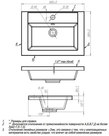Умывальник Madera Alice 50х35