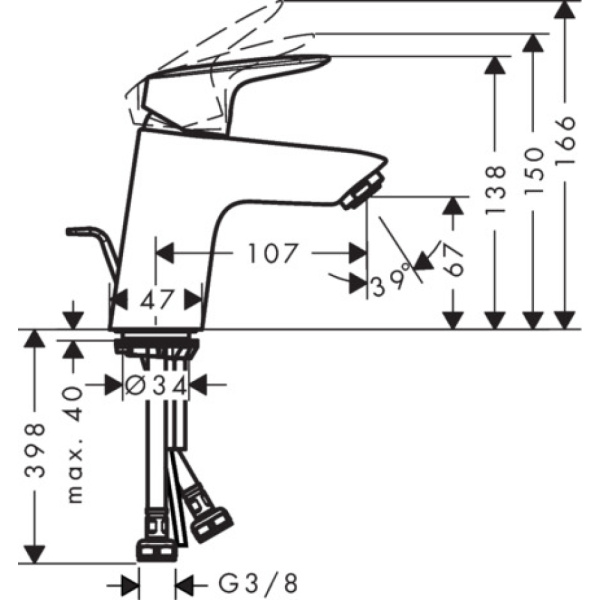 Смеситель Hansgrohe Logis 71075000