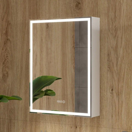 Шкаф зеркальный Equil Corner с подсветкой LED 60 с часами 60х80 правый