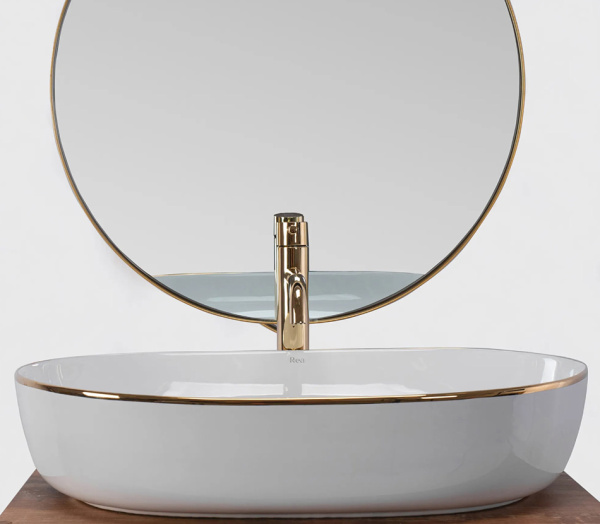 Умывальник Rea CLEO White Gold Edge U6211
