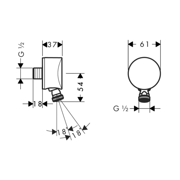 Подключение душевого шланга Hansgrohe Fixfit S 27506000