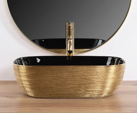 Умывальник Rea Belinda gold brush black U8780