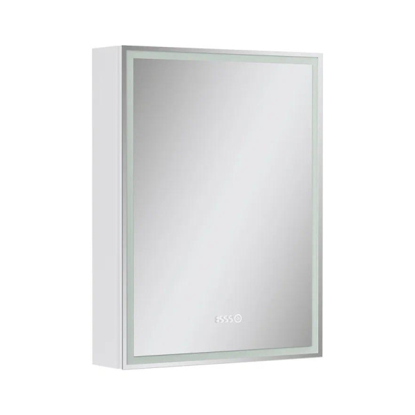 Шкаф зеркальный Equil Corner с подсветкой LED 60 с часами 60х80 правый
