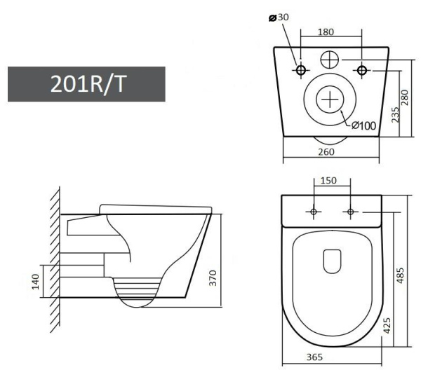 Подвесной унитаз Grado GD-W201R белый Подвесной унитаз Grado GD-W201R белый