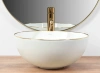 Умывальник Rea Stella white gold edge U7445