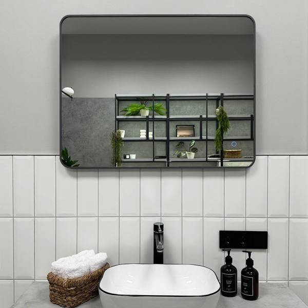 Зеркало Roxen Simon 80x70 оружейная сталь