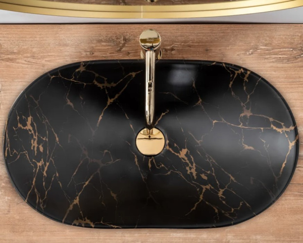 Умывальник Rea Royal 60 Black Marble matt U7478