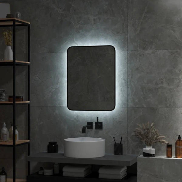 Зеркало Continent Torry Black LED 50/60 с бесконтактным сенсором 60х70