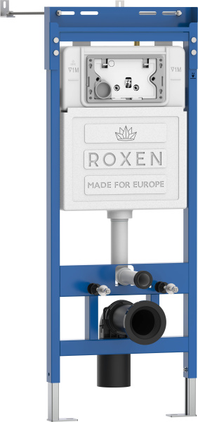Комплект инсталляции для подвесного унитаза Roxen StounFix Dual Fresh 966444 с кнопкой Roxen Santi 410280BG