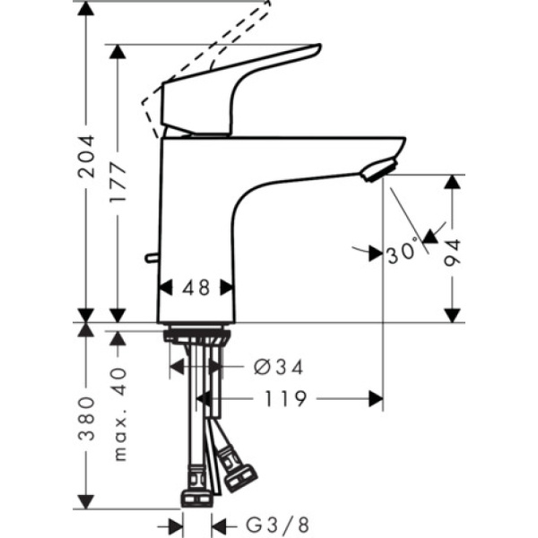 Смеситель Hansgrohe Focus 100 LowFlow 31603000