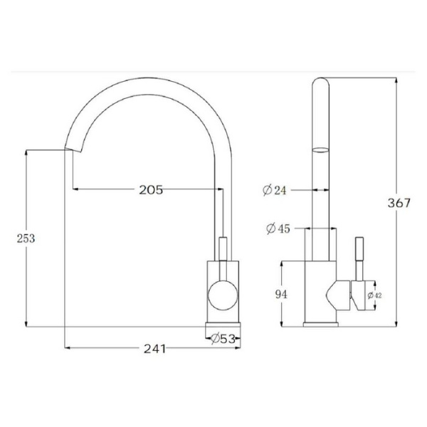 Смеситель для кухни Esko K45Bg