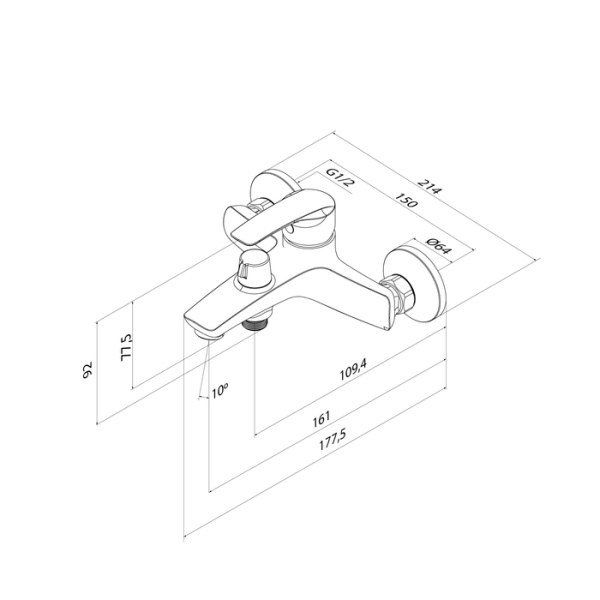 Смеситель для ванны Iddis Ray RAYWT02i02WA Смеситель для ванны Iddis Ray RAYWT02i02WA