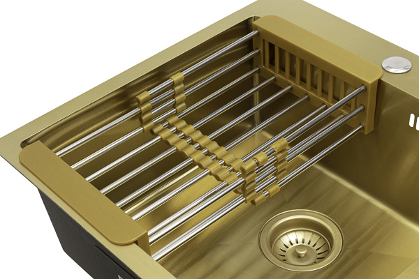 Кухонная мойка Arfeka Eco AR Gold 50х50 с коландером и дозатором