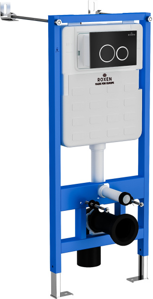 Комплект инсталляции для подвесного унитаза Roxen StounFix Dual Fresh 811558 с кнопкой Roxen Santi 410260B
