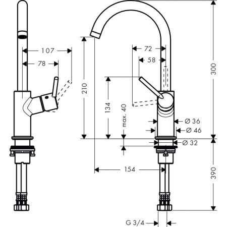 Смеситель Hansgrohe Talis 210 32082000