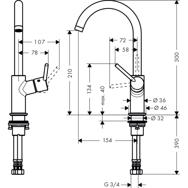 Смеситель Hansgrohe Talis 210 32082000