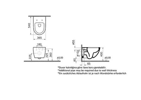 Подвесной унитаз Vitra Sento Rim-ex