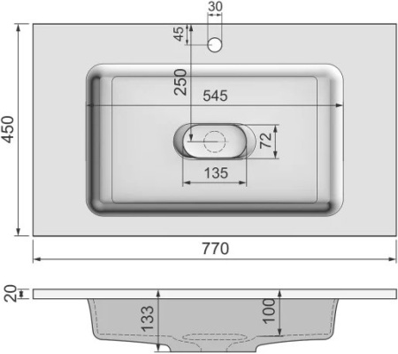 Умывальник Madera Modul 100х45