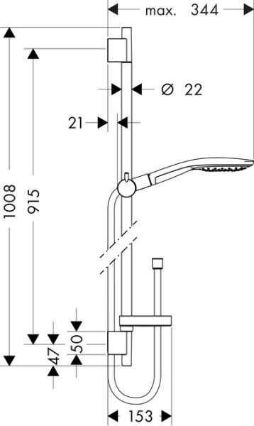 Душевой гарнитур Hansgrohe Raindance Select 3jet 27803400 с мыльницей