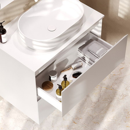 Столешница под умывальник Belux Luna Jazz Oval 560 80 белый матовый