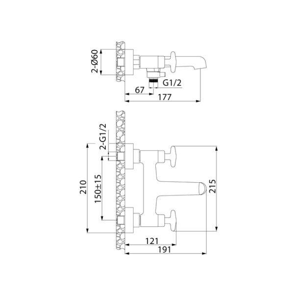 Смеситель для ванны Iddis Acros ACRSB02i02WA