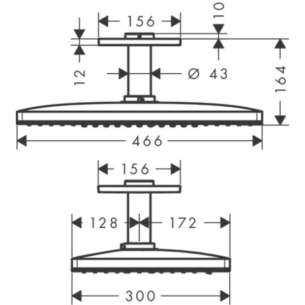 Тропический душ Hansgrohe Rainmaker Select 2jet 24014400