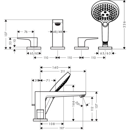 Смеситель Hansgrohe Metropol 32553000