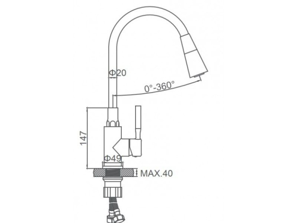 Смеситель с гибким изливом Ledeme L74199-3 Смеситель с гибким изливом Ledeme L74199-3