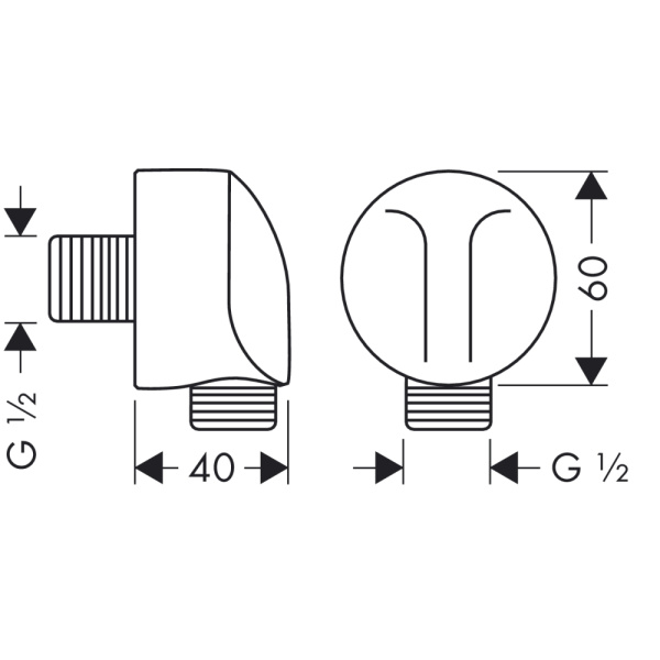 Подключение душевого шланга Hansgrohe FixFit E 27454000