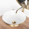 Умывальник Rea Stella gold brush white U9087