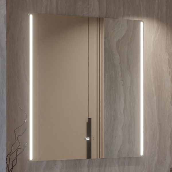 Зеркало Vigo Krona Luxe 60х100 / 80х100 / 100х100 с подогревом, часами и термометром