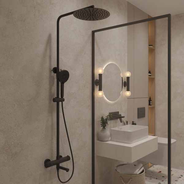 Душевая система термостатическая Oliveeka OL-739902-MB Душевая система термостатическая Oliveeka OL-739902-MB