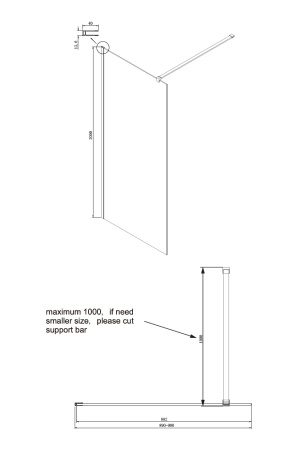 Душевое ограждение Ambassador Walk-in 90х200