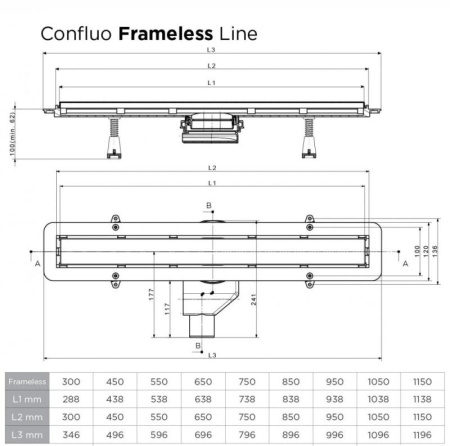 Душевой лоток Pestan Confluo Premium White Glass Line 95
