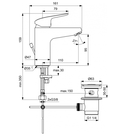 Комплект для ванны Ideal Standard Ceraflex BD001AA