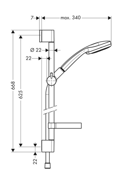 Душевой гарнитур Hansgrohe Croma Unica 1jet Multi 27775000 с мыльницей