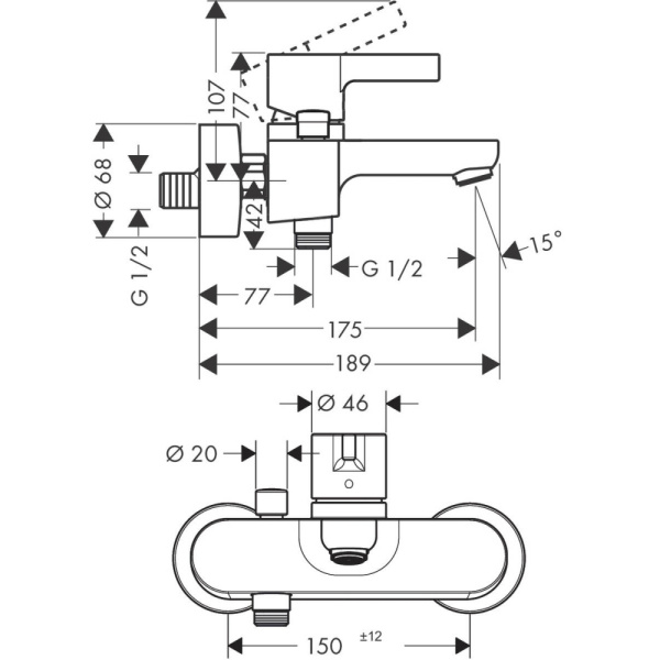 Смеситель Hansgrohe Metris S 31460000