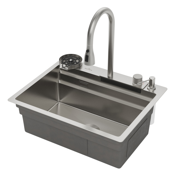 Кухонная мойка Roxen Stage Plus 60х50 со смесителем, ринзером, коландерами, дозатором и разделочной доской Кухонная мойка Roxen Stage Plus 60х50 со смесителем, ринзером, коландерами, дозатором и разделочной доской